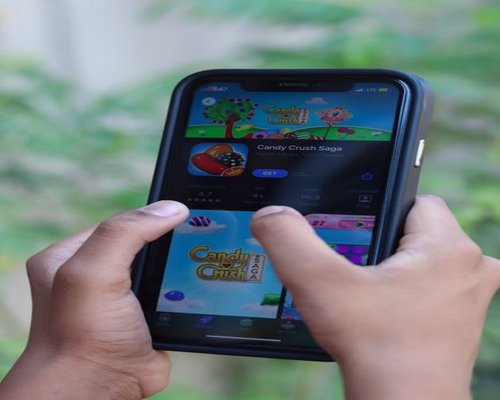 Smartphone showing fictional Coral Concept Drift game